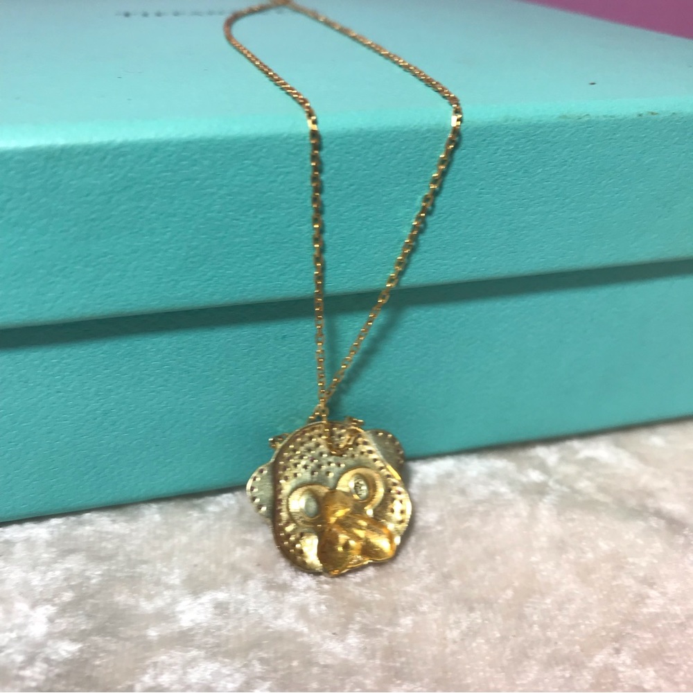 FREE Gabi Rielle Pink Rhinstones Sparkly Glam Cute Monkey Speak No Evil Necklace - Picture 7 of 9